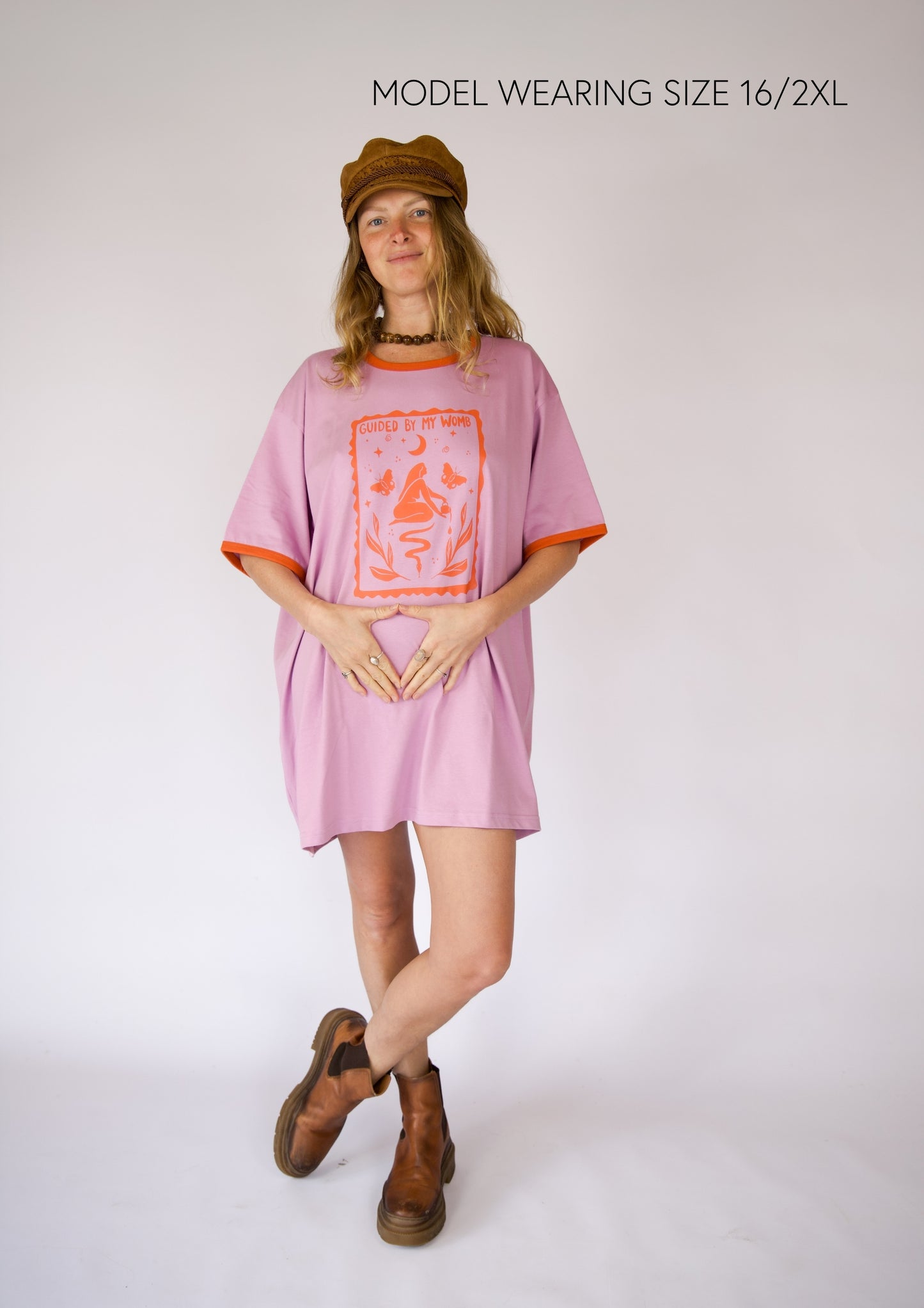 GUIDED BY MY WOMB Oversized T-Shirt - Lilac