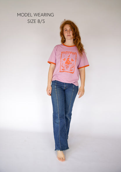 GUIDED BY MY WOMB Oversized T-Shirt - Lilac