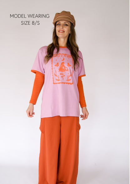 GUIDED BY MY WOMB Oversized T-Shirt - Lilac