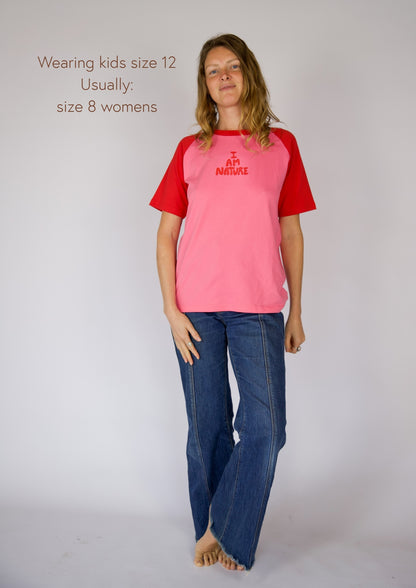 I AM NATURE Kids T-shirt - Pink & Red