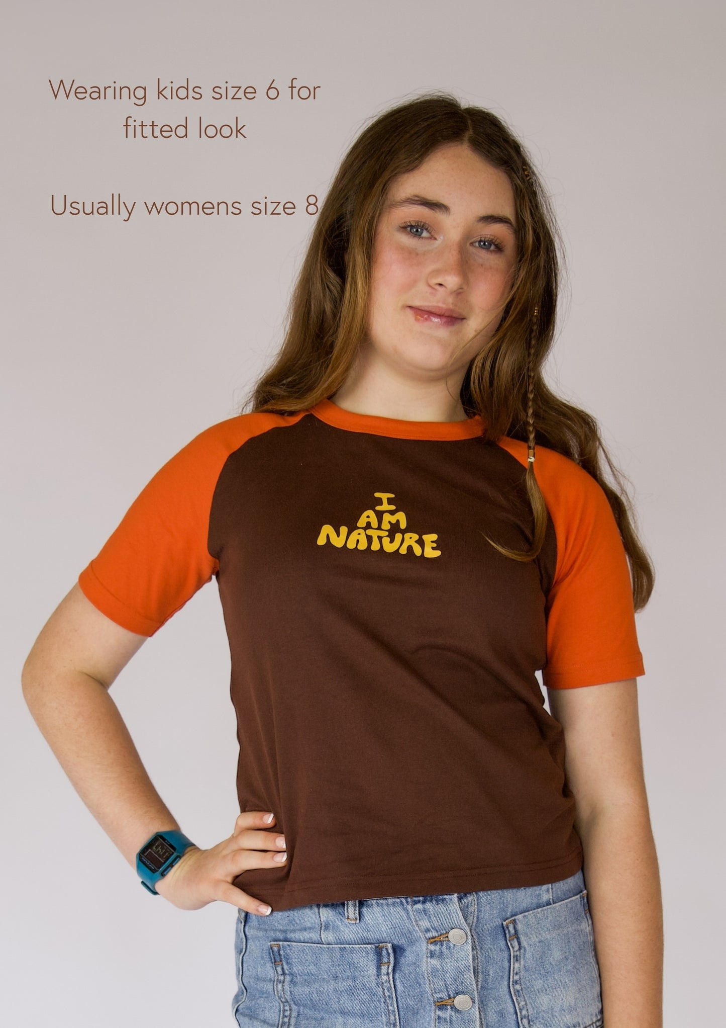 I AM NATURE Kids T-shirt - Brown & Orange