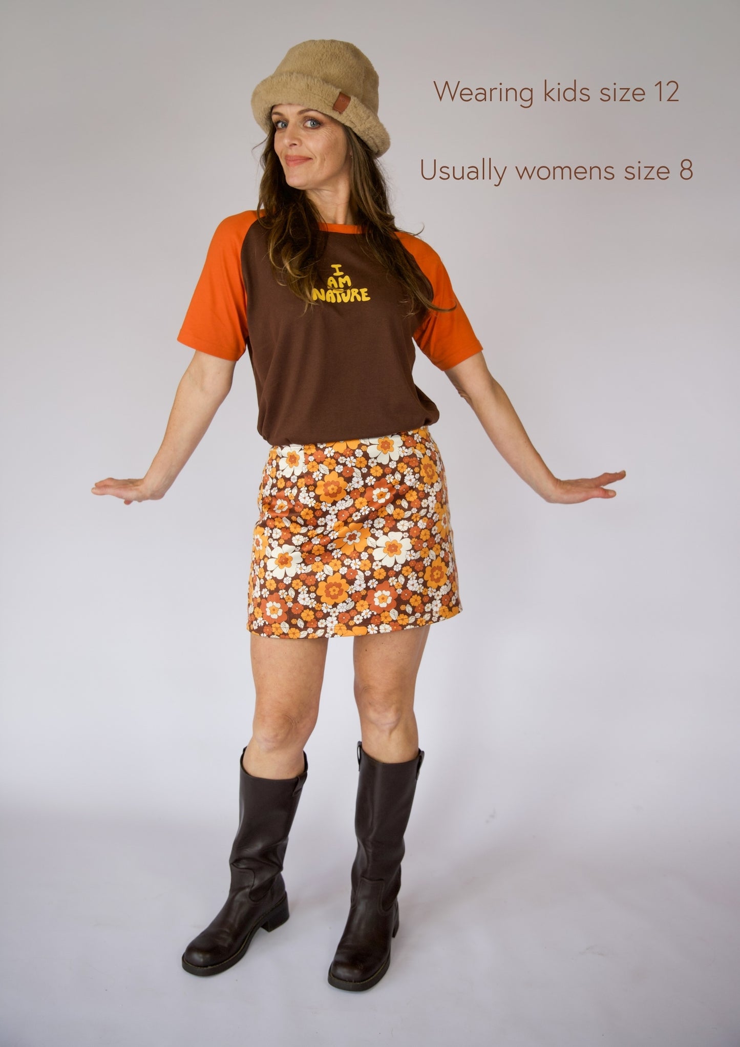 I AM NATURE Kids T-shirt - Brown & Orange