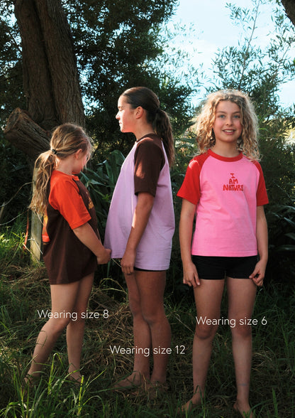I AM NATURE Kids T-shirt - Pink & Red