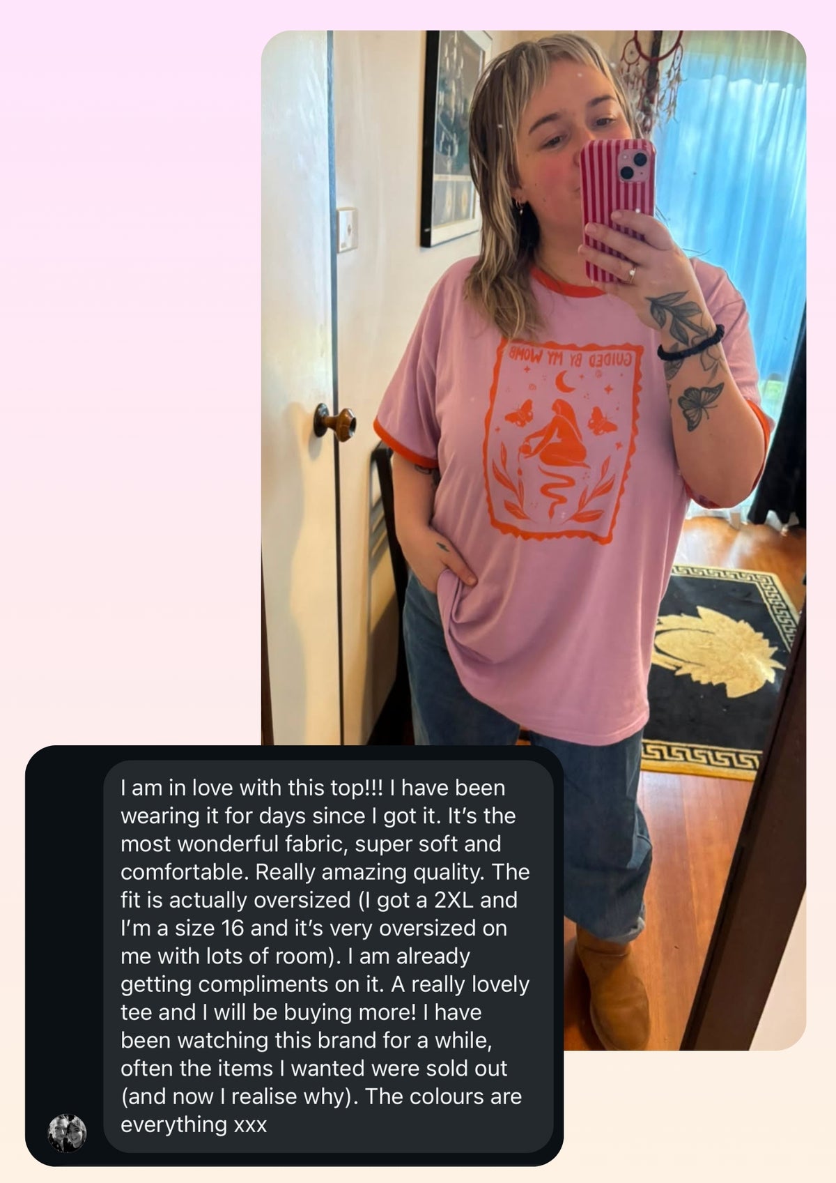 GUIDED BY MY WOMB Oversized T-Shirt - Lilac