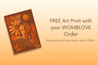 A5 Art Print - Living in tune with my womb + the moon